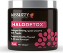 Miss Lizzy HaloDetox – Polvere di sale rosa puro e non raffinato con 80 minerali a brommina di disintossicazione alogena, cloro, & Fluoride, elettroliti repleni, & supporto sano tiroide e funzioni adrenali – 4oz