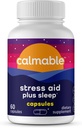 Stress Relief Aid Plus Sleep Support - De-Stress, Relax and Sleep Better - Vegan - con Melatonina, Ashwagandha e L Theanine - Anti Stress Support Vitamin Dietary Supplement - 60 Capsule