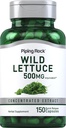 Piping Rock Wild Lettuce Extract | 500mg | 150 capsule | Integratore di erbe concentrato | Non OGM, Gluten Free