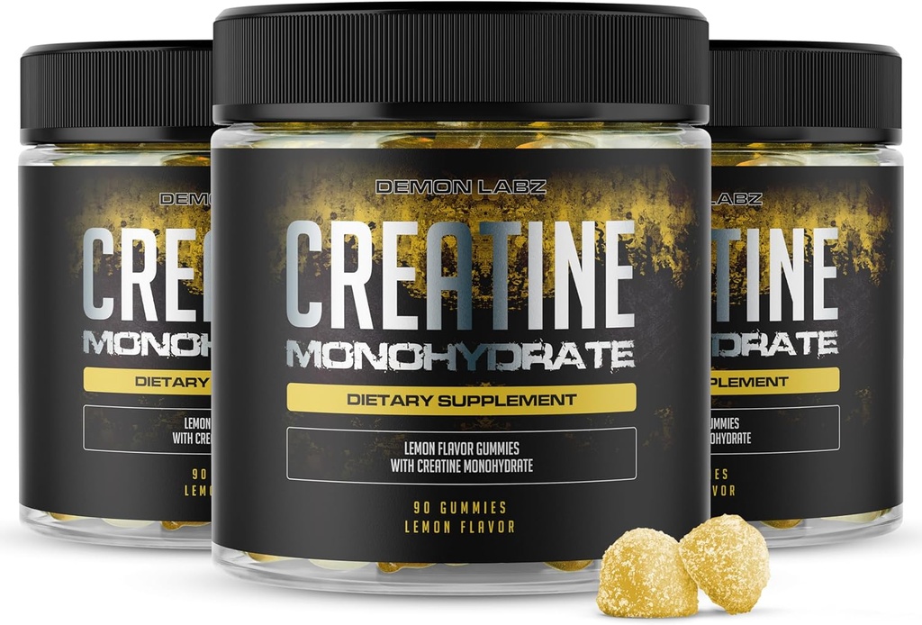 Creatina monoidrato - Gummies con limone aroma (90 conteggio (confezione di 3))