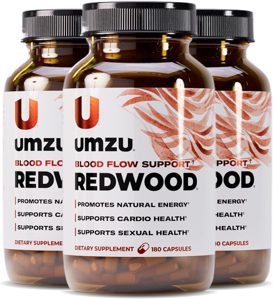 UMZU Redwood Nitric Oxide Booster, 3 mesi di alimentazione – Nitric Oxide Supplement con vitamina C, aglio e cavallo Chestnut – Supporta Circolazione sana, flusso sanguigno, energia, stamina e vitalità quotidiana