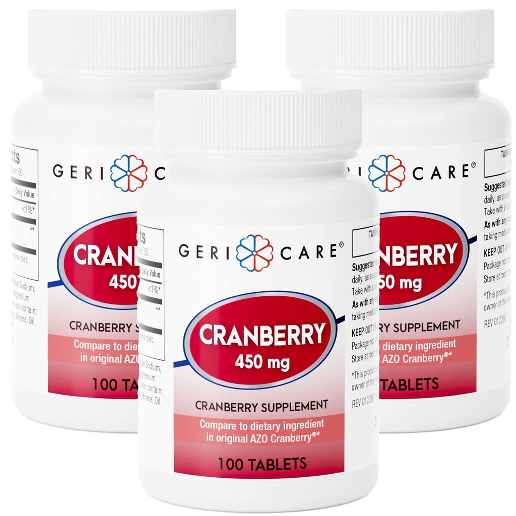 GeriCare Cranberry Supplement, 100 compresse 450 mg (3)