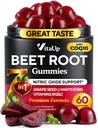 Gummie della barbabietola – Gummie della barbabietola – Supplementi di barbabietole rosse con radice di barbabietola, semi di uva, Coq10, vitamina C & B12 – 60 Chews della barbabietola