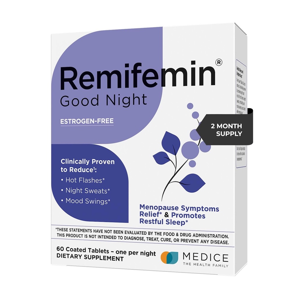 Remifemin Buona Notte - Menopause Sintomi Relief & Restful Sleep Support - Clinically Proven Ingredients - Menopause Supplements - Nero Cohosh - Estrogen-Free - Made in Germany - 60 compresse