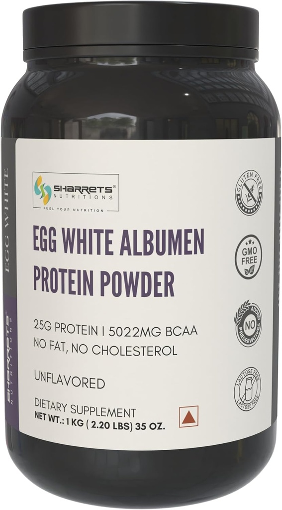 Polvere di proteina di albume bianca dell'uovo, 2,2 lbs non aromaed, polvere di proteine per gli adulti delle donne Atleti di culturismo Principianti ragazzi della famiglia, certificata Halal - non OGM, latticini senza glutine