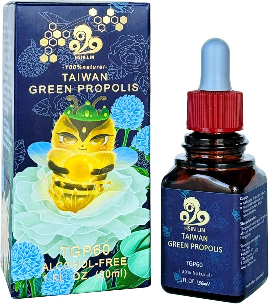 Taiwan Green Propolis, High Concentration Propolin > 60mg/ml, Nutrient-Rich, Antiossidante