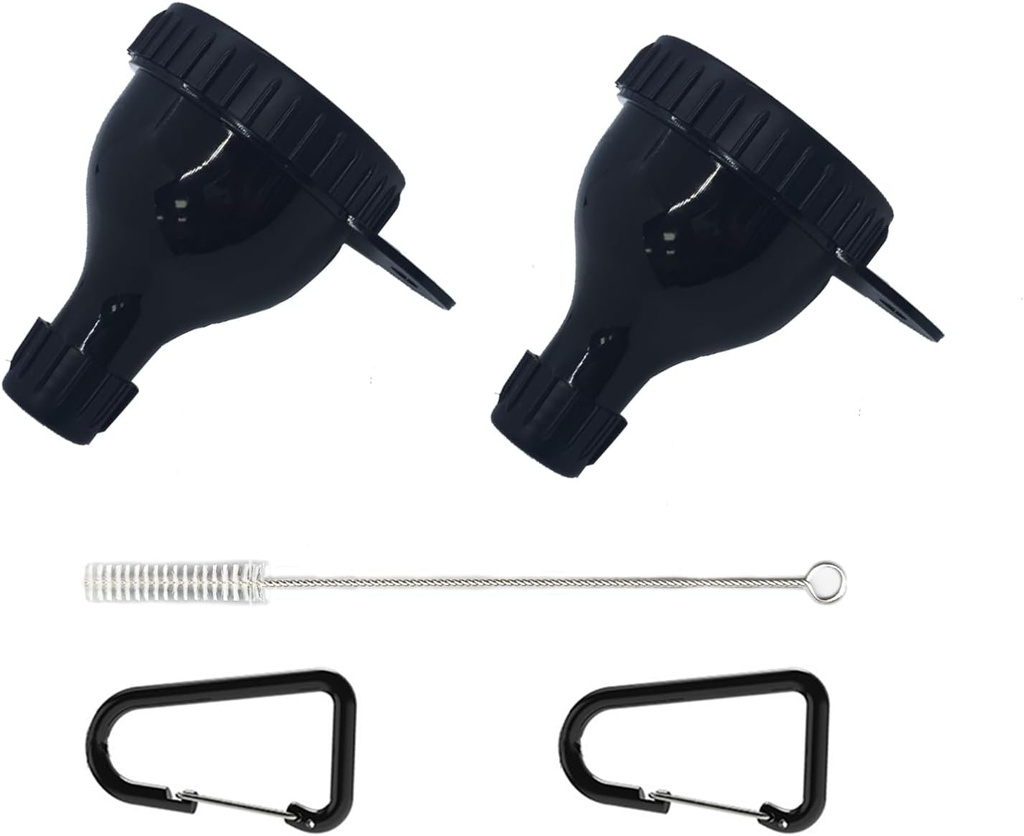 Contenitore di polvere proteica 2Pack per andare imbuti di supplemento portatile per il riempimento di bottiglie con stoccaggio di pillole di confronto della polvere di proteine Grande per il viaggio di allenamento per-Go Fitness Funnel con spazzola &Carabiners