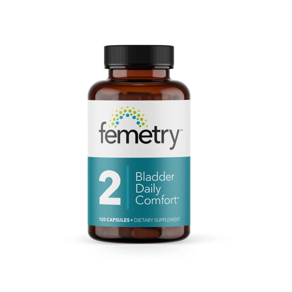 Femetry Bladder Daily Comfort - Soothes Irritation - Supporta sana risposta istamina - promuove la salute del rivestimento della vescica - Cistite interstiziale - 120 capsule