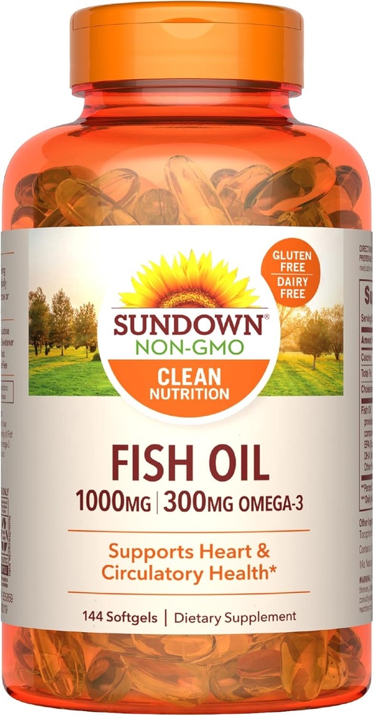 Sundown Fish Oil, 144 Conte