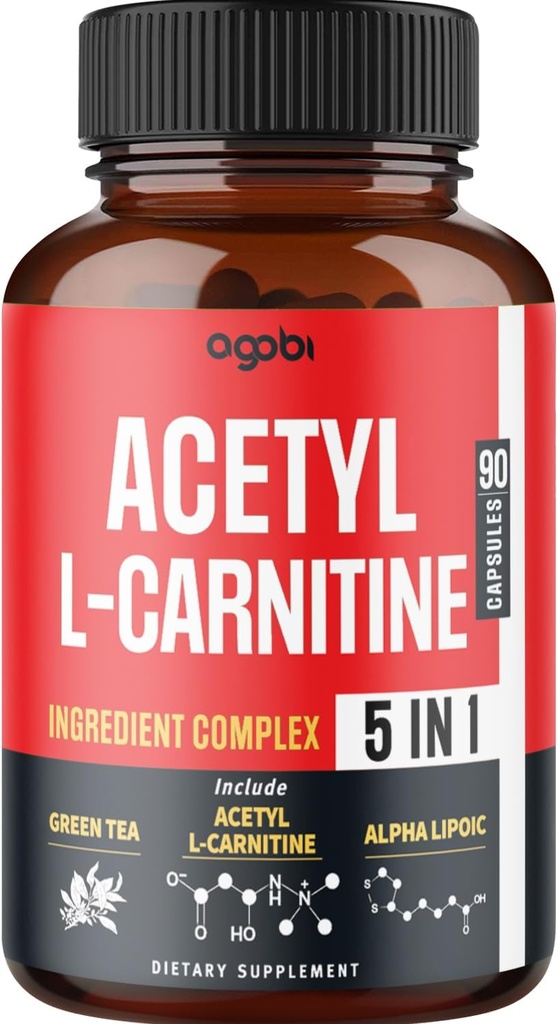 Acetil L-Carnitina Supplemento - 2600mg 3 mesi - Blended with Alpha Lipoic Acid, The verde, Green Coffee Bean estrarre - Memory & Brain Health Support, Non-GMO - 90 Vegan Capsules