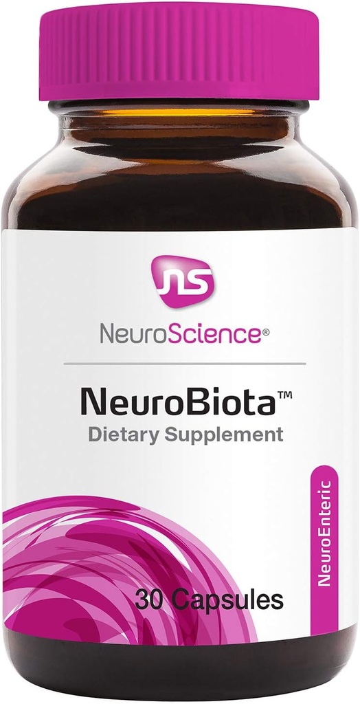 NeuroScience Mood Probiotic per le donne e gli uomini - NeuroBiota Mood Support Supplemento con Probiotici per la salute digestiva, Supporto immunitario e attività GABA sana - Nourish the Gut-Brain Axis (30 capsule)