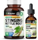 BIO KRAUTER Sting Nettle 100 Capsule &amp; Saw Palmetto Tincture 2 Fl. Oz.