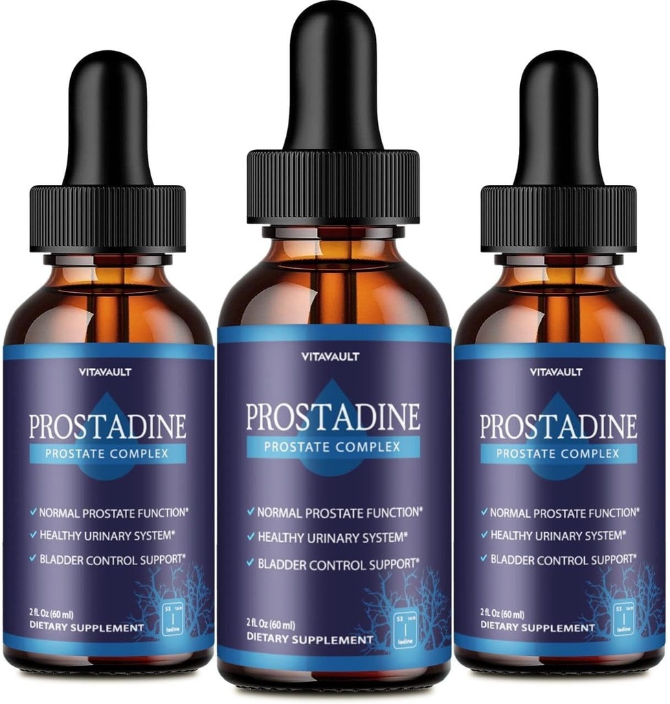 Prostadina, Potent Prostate Support Liquid Drops, Prostadina ad alta frequenza per il benessere globale della prostata, Easy-to-Use Dropper Form (3 Pack)