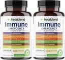 guariblend 10 in 1 Sostegno Immune Supplemento Booster con Elderberry, Zinco, Echinacea, Turmerico, Lactobacillus Acidophilus, per adulti (2 Confezione)