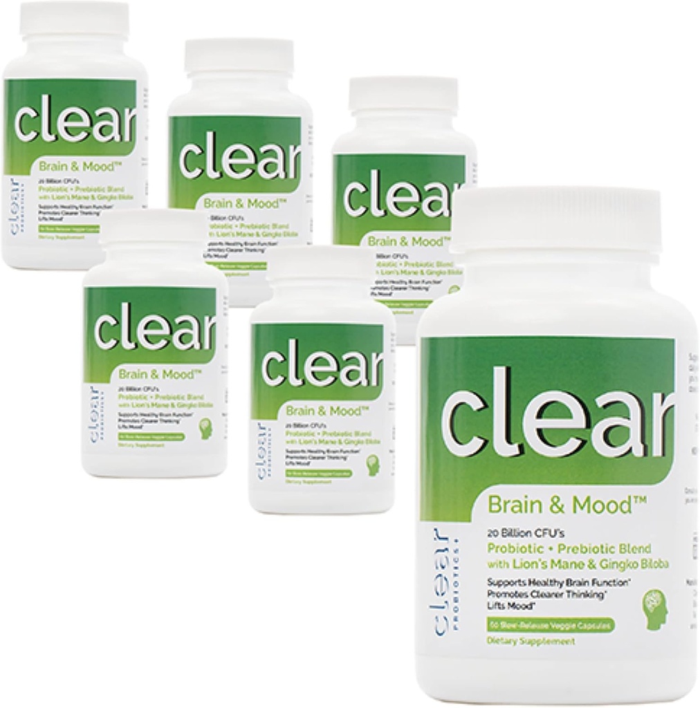 Integratore del cervello per memoria, nebbia del cervello, messa a fuoco, mood & concentrazione & funzione cognitiva - Mane del leone Supercharged con Ginkgo Biloba & Two Probiotic Strains (360 Conte - 6 Mese di alimentazione)