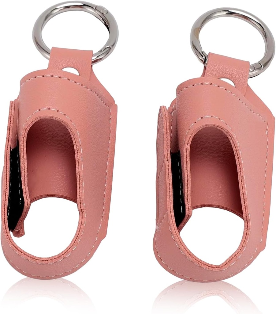 HURRISE 2pcs Asthma Inhaler Holder, Portachiavi portachiavi, Custodia in pelle PU protettiva portatile con clip Carabiner - Uso versatile, elegante e design per il viaggio
