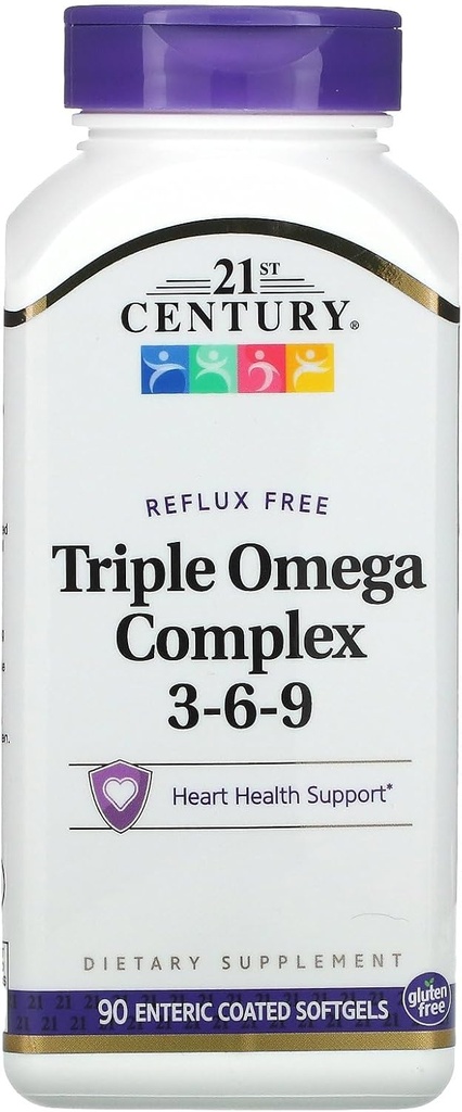 21 ° CENTURY Omega 3-6-9 complesso ENTERIC rivestito 90 Softgels