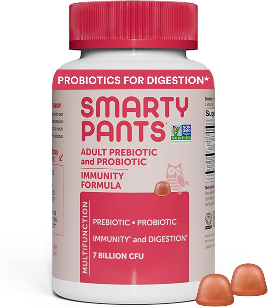 Probiotici e prebiotici per la salute digestiva: supplemento di salute del fegato, prebiotico clinicamente studiato per il supporto immunitario, fragola, 60 conte (30 giorni di alimentazione)
