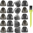 20Packs piccolo 6 millimetri apparecchi acustici Domes Smoky Gray Suggerimenti per GN Resound Confortevole per Open Fit BTE Sound Amplificatore PSAP Kit Invisible (Small) con 1 pennello