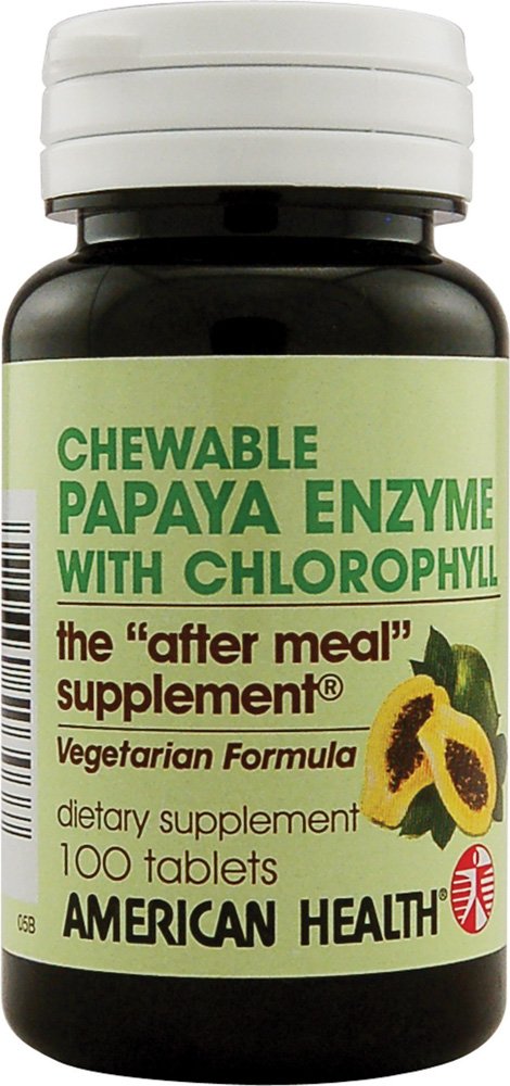 American Health Papaya Enzyme con Chlorophyll - 100 compresse masticabili - promuove l'assorbimento nutriente - Non-GMO, Vegan, Gluten Free - 33 Serve