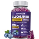 Glucosamina Chondroitin Gummies - 3000MG Extra Strength Joint Support Supplement con MSM & Elderberry, Flessibilità, Antiossidante Immune Support Gummy for Adults, Men & Women
