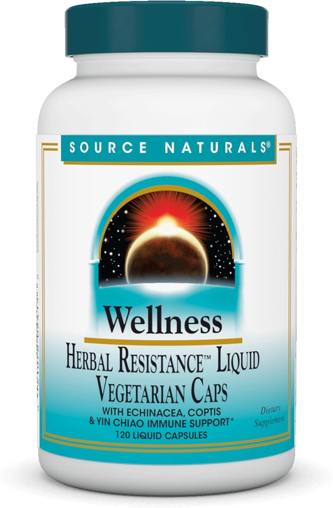 Sorgente Naturals Wellness Herbal Resistance - Echinacea, Coptis & Yin Chiao Immune Support* - 120 capsule