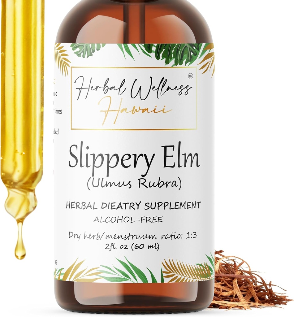 Slippery Elm (Ulmus Rubra) Estratto liquido senza alcool di corteccia secca (2 oz)
