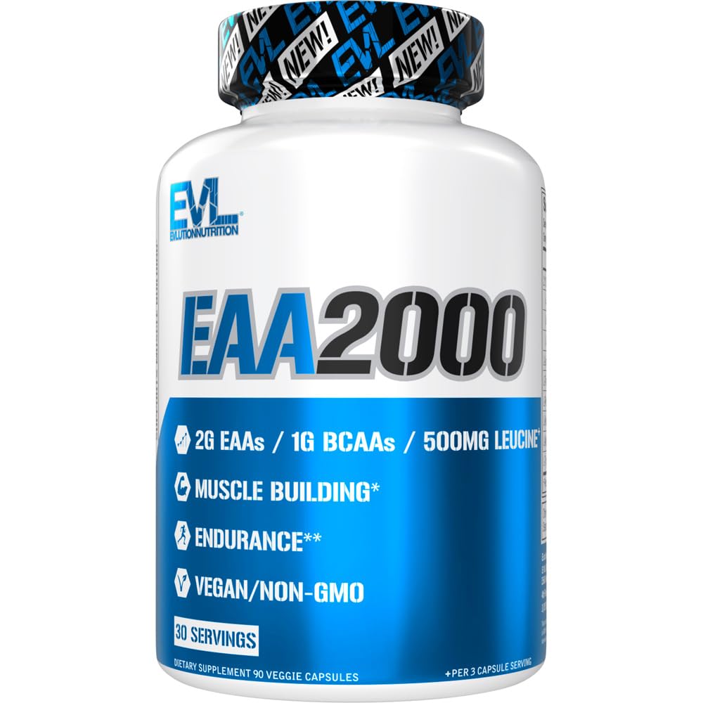BCAA EAA Essential Aminoacidi Capsule - Supplemento EAA per Pre & Post Workout Muscle Building Endurance and Recovery Support con 2g per Serving più 1g BCAA in ottimale rapporto 2:1:1:1 (30 Serve)