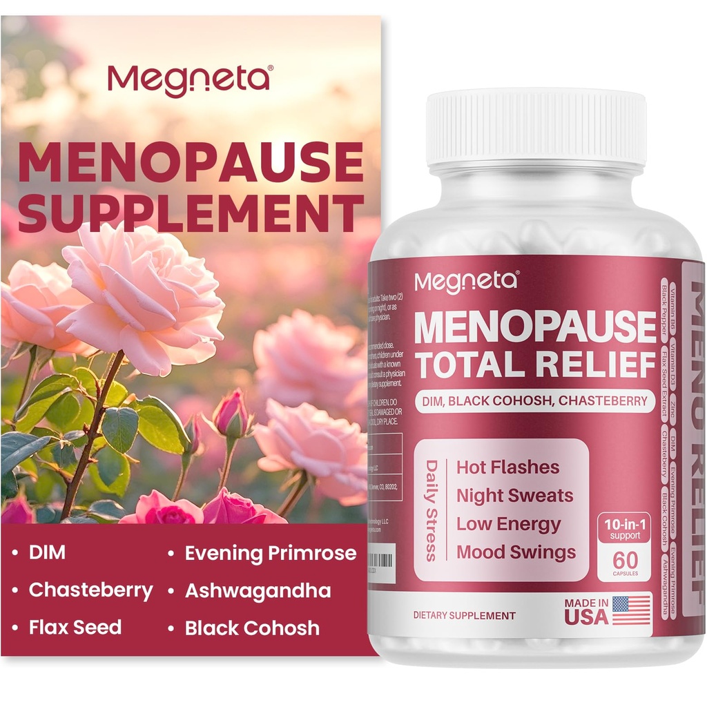 Menopausa Integratori per le donne, Supporto Caldi Flash & Maglioni Notturni, con Nero Cohosh, DIM & Sera Primrose, Equilibrio Ormonale & Mood Support – 60 Capsule