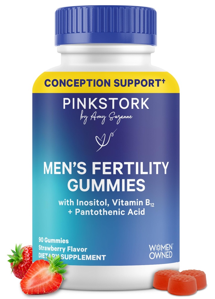 Blue Stork Fertility Supplemento Gummies per gli uomini - Vitamine Prenatali maschili, Supporto Concezione per Lui - Salute riproduttiva, Equilibrio Ormonale & Motilità - 90 Conte