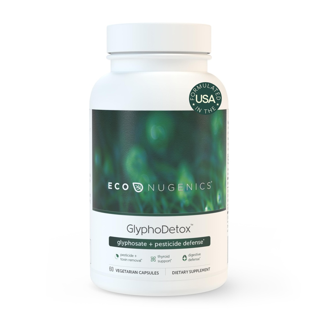 EcoNugenics GlyphoDetox Supplemento – Rimuovere in modo sicuro i pesticidi glifosati e le tossine agricole – Detox Formula w/Kelp, Citrus Pectin, Algimate, Glycine – per gli uomini e le donne – 60 capsule