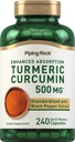 Supplemento 500 mg | 240 capsule | con pepe nero | Estratto complesso standardizzato | Non OGM, Gluten Free