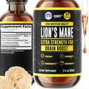 HERBIFY Lions Mane Supplemento - Daily Mushroom Supplement per Memoria, Focus & Clarity - Brain Booster - Lions Mane Tincture for Immune Support - 2 Fl oz