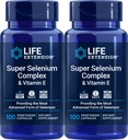 Estensione della vita Complesso Super Selenio 200 mcg & Vitamina E, 100 Caps Veg (Pack of 2)