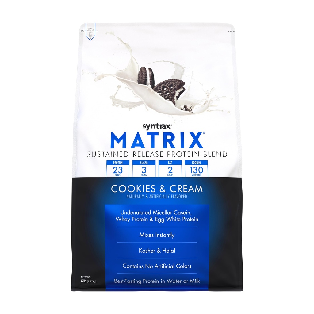 Syntrax Nutrition Matrix - Sustain-Release Protein Blend, Cookies & Cream 5 lbs.