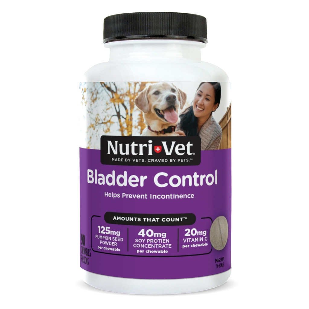 Supplemento di controllo della vescica Nutri-Vet, supplemento di mirtillo, prodotti del cane, supporto immunitario, aiuta l'incontinenza urinaria del cane, pillole di controllo della vescica, salute del tratto urinario, supporto del cucciolo, 90 compresse