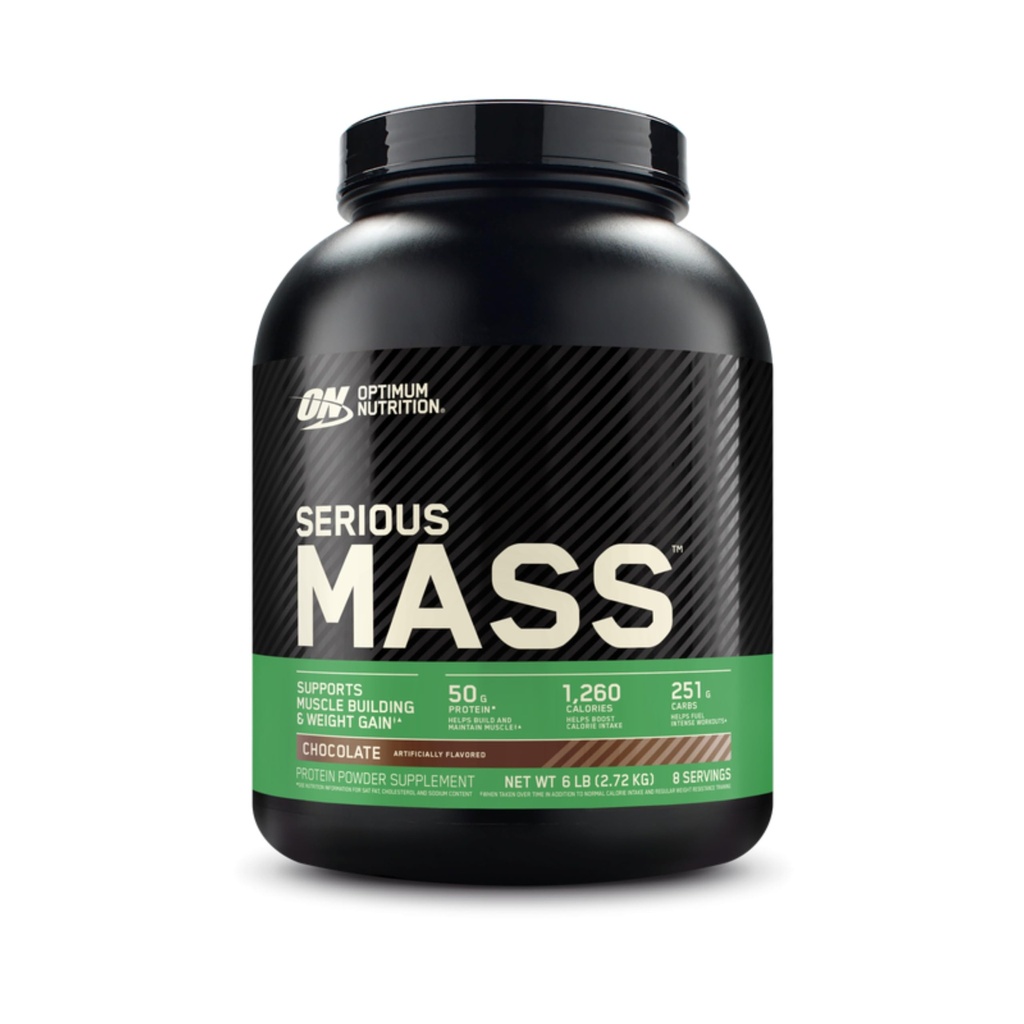 Optimum Nutrition Serious Mass, Peso Gainer Protein Powder, Mass Gainer, Vitamina C e Zinc per Supporto Immune, Creatina, Cioccolato, 6 Pound (Packaging May Vary)