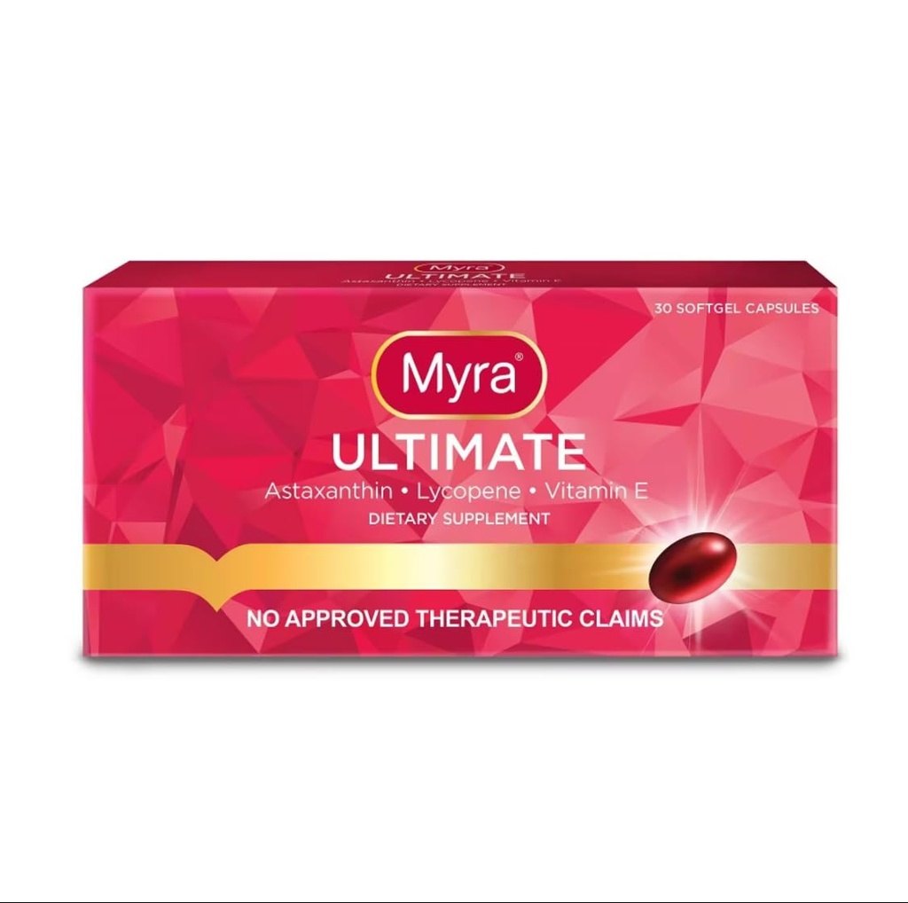 Myra Utimate con Astaxantina, Licopene e Vitamina E, 30 capsule Softgel