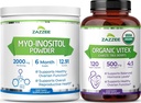 Zazzee Myo-Inositol Powder e USDA Organic Vitex Capsule, Vegan, All-Natural e Non-GMO
