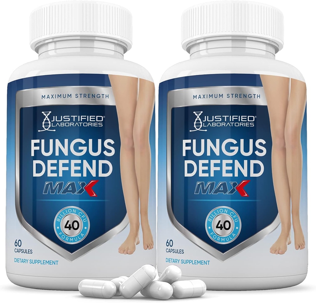 Laboratori giustificati (2 Pack) Fungus Defend Max Pills 40 miliardi CFU Probiotic 120 capsule
