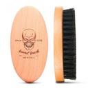 Boar Bristle Hair Beard Brush per gli uomini, Pocket Travel Men's in legno Piccolo Cuscinetto morbido (Skull)