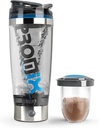 Promixx Pro Shaker Bottiglia (iX-R Edition) | Ricaricabile, Potente per Smooth Protein Shakes | include Supplement Storage - BPA Free | 20oz Cup (Silver Blue/Gray)