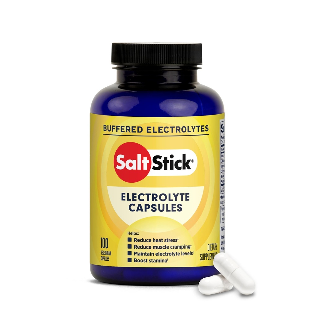 SaltStick Electrolyte Capsule con Vitamina D | Pillole di sale con elettroliti per l'esecuzione, Endurance Sports Nutrition, Integratori Esecutivi | 100 Count Electrolyte Pills