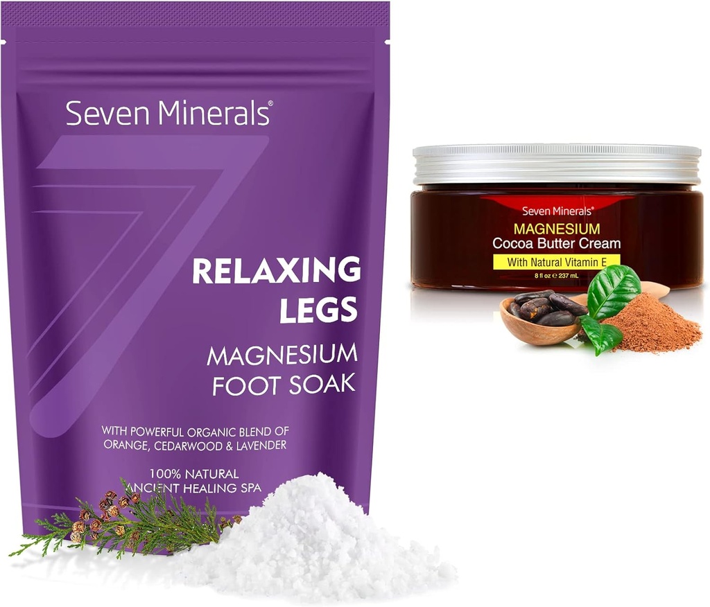 Sette minerali Rilassante Gamba Fiocchi di Magnesio & Crema Naturale