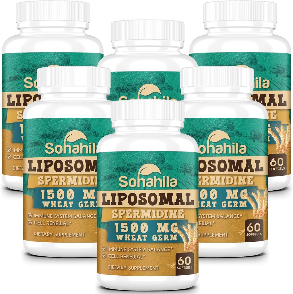 Spermidina Supplemento 15 MG - purezza 99%, ad alto assorbimento, 1500 MG estratto di Germa di grano fermentato con zinco & Thiamin, Spermidina per gli uomini e le donne - Rinnovamento cellulare, Difesa dell'invecchiamento, Energia, 360 Softgels
