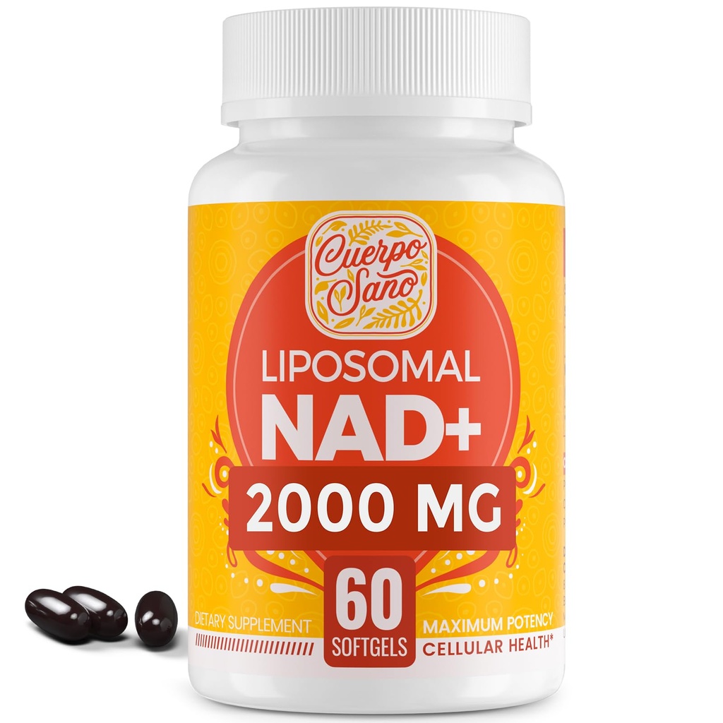 2000 MG NAD Supplemento, Liposomal NAD+ con alto assorbimento, più efficiente di Nicotinamide Riboside, Pure & Plus Boosting Supplement, Aging Defense, Metabolism & Cellular, 60 softgels