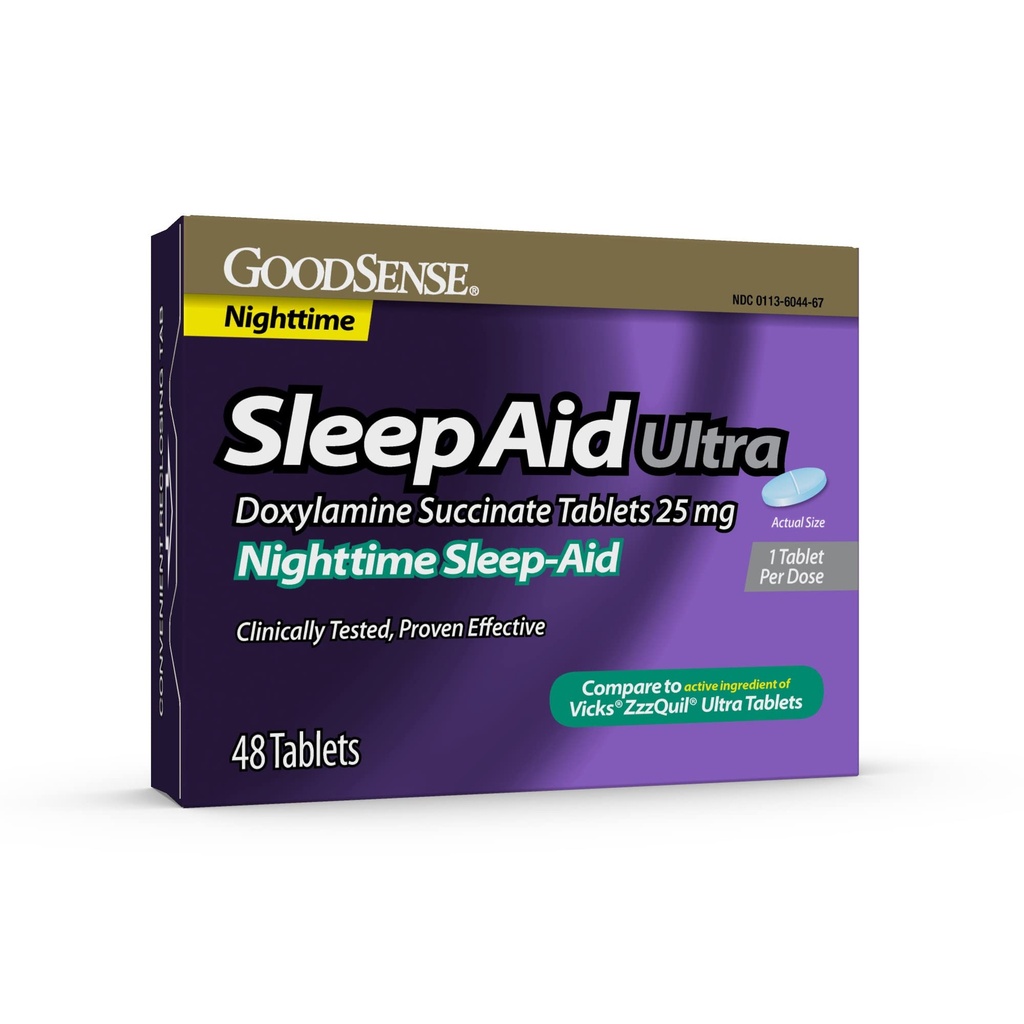GoodSense Nighttime Sleep-Aid Ultra Tablets, Doxylamine Succinate 25 mg, 48 conte