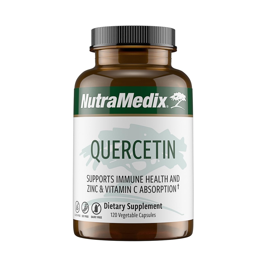 NutraMedix Quercetin - Capsule 500mg di Quercetin - Antiossidante & Immune Supplemento per la salute del cuore - Aiuti in Zinc & Vitamina C Assorbimento (120 capsule vegetariane)
