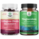 Bundle di capelli pelle e chiodi Gummies per le donne - Biotina e collagene ad alta resistenza Gummies per le donne Supporto per unghie della pelle dei capelli e supplemento di Magnesio ad alto assorbimento per Stomach & Digestion