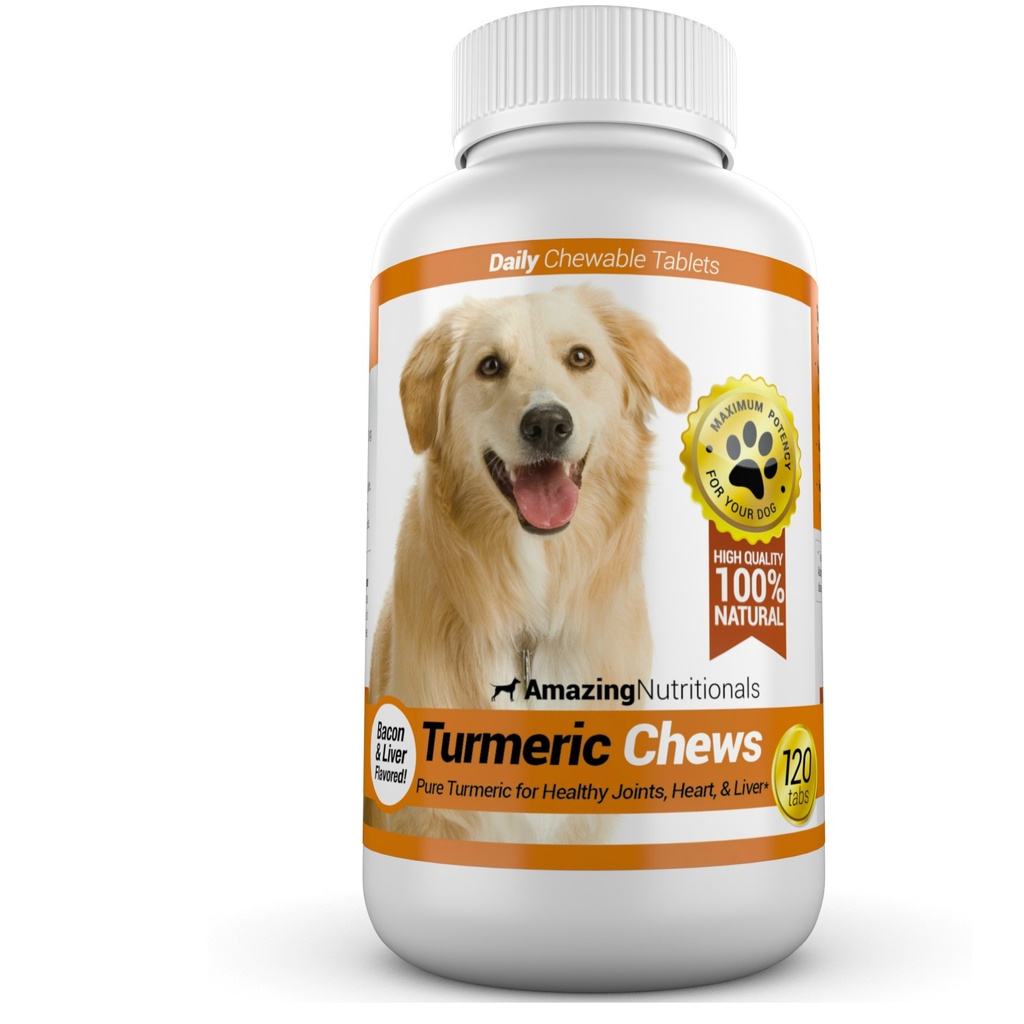 Incredibile curcuma per cani Curcumin Pet Antiossidante, elimina l'infiammazione del dolore comune, 120 Chews